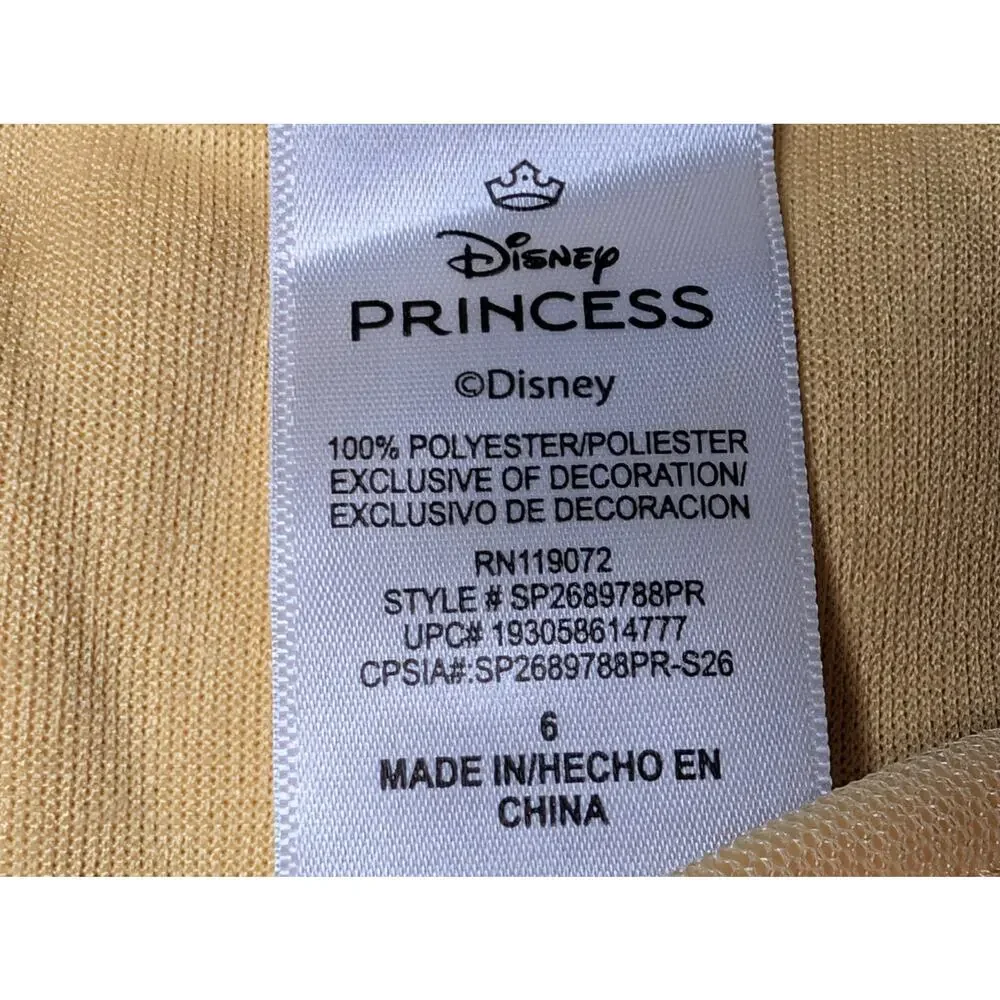 Disney Girls Belle Beauty & The Beast Halloween Costume Cosplay Dress Size 6